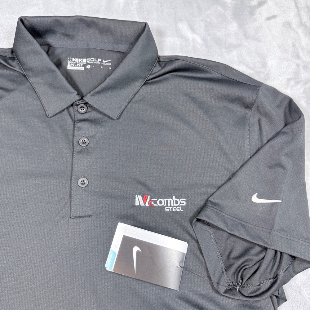 Nike Golf Dri-FIT Mens Polo Shirt McCombs‎ Steel Logo Gray Size L Style 883681